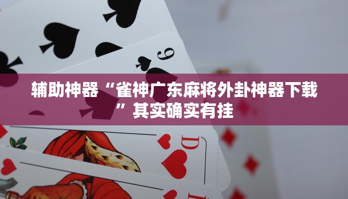 辅助神器“雀神广东麻将外卦神器下载”其实确实有挂