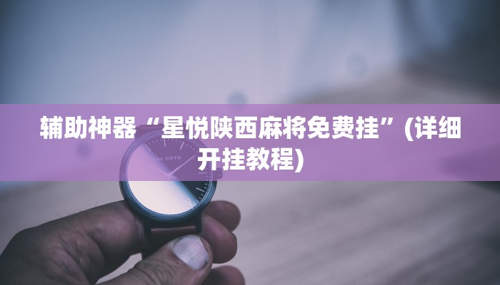 辅助神器“星悦陕西麻将免费挂”(详细开挂教程)