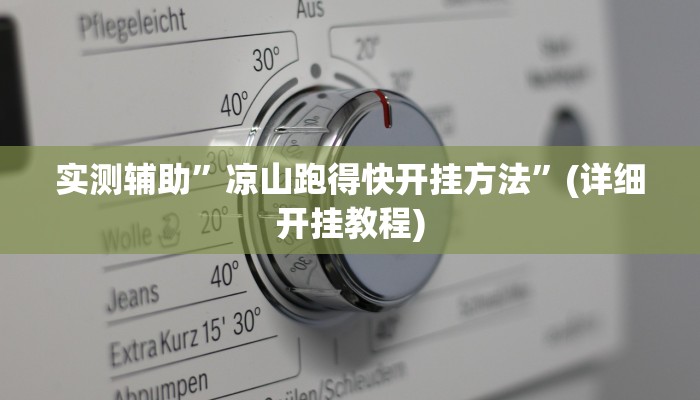 实测辅助”凉山跑得快开挂方法”(详细开挂教程)